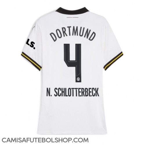 Camisa de time de futebol Borussia Dortmund Nico Schlotterbeck #4 Replicas 3º Equipamento Feminina 2024-25 Manga Curta